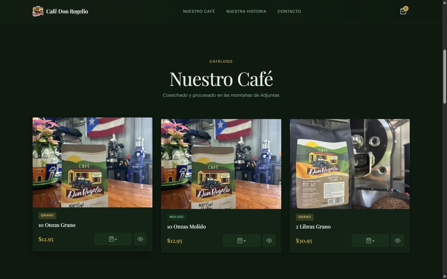 Catálogo publicado de Café Don Rogelio en Tienda Pro