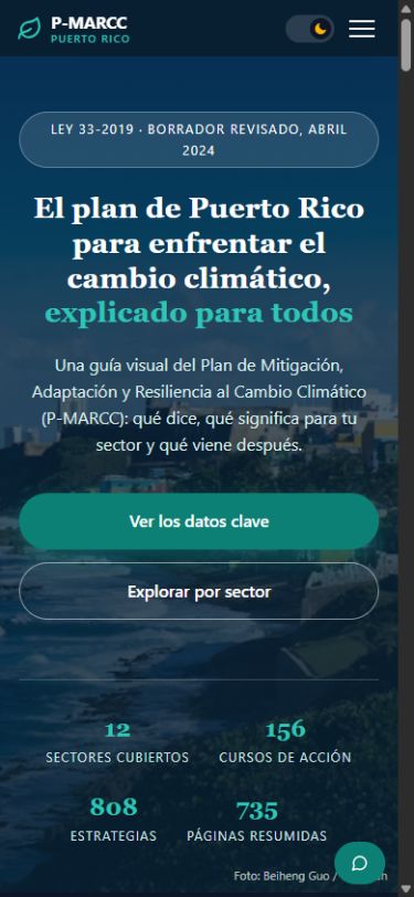 Plan Climático de Puerto Rico en móvil